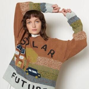 Story MFG Twinsun Rollneck Clay Solar Future Hand Knitted Sweater S